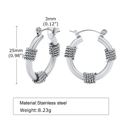 Hoop Earrings with Rope Decor Detailing - Image 8