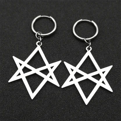 Hanging Hexagram Decor Earrings - Image 4