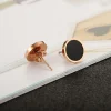 Stud Earring with Black Round Design - Image 7