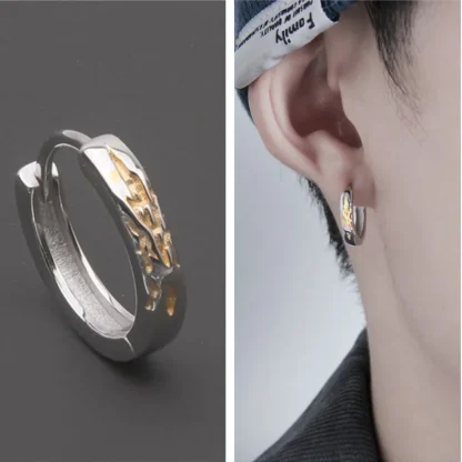 Hoop Earring with Luxury Flame Detailing - Image 7