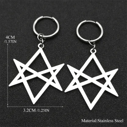 Hanging Hexagram Decor Earrings - Image 7