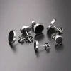 Stud Earring with Black Round Design - Image 4
