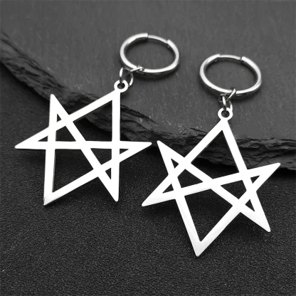 Hanging Hexagram Decor Earrings - Image 5