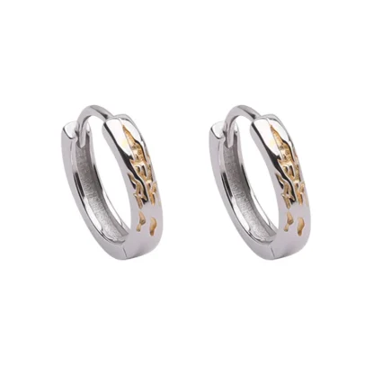 Hoop Earring with Luxury Flame Detailing - Image 10