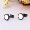 Stud Earring with Black Round Design - Image 6