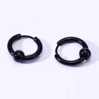 Hinged Hoop Earrings with Captive Bead