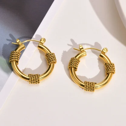 Hoop Earrings with Rope Decor Detailing - Image 5