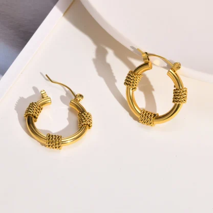 Hoop Earrings with Rope Decor Detailing - Image 6