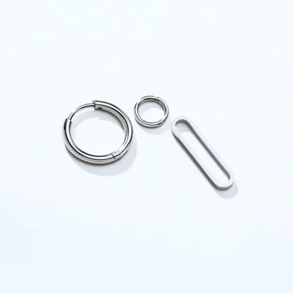 Hoop Earrings with Paper Clip Design - Image 3