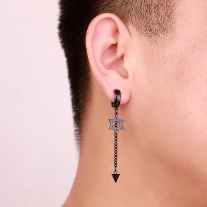 Hypoallergenic Dangle Earrings with Chain Design - Image 7