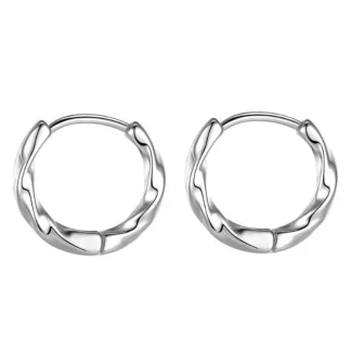 Geometric Hoop Earrings with Wave Design