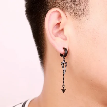 Chain Earrings with Multiple Cross Charm - Image 2