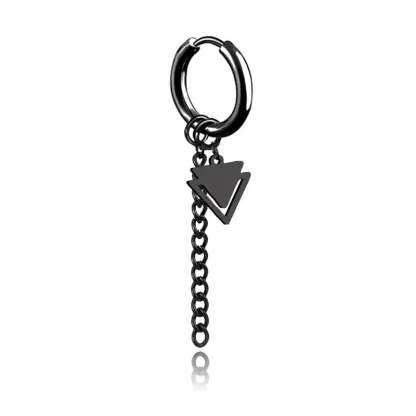 Chain Hoop Earrings with Bar Dangle - Image 5
