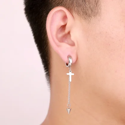 Hypoallergenic Dangle Earrings with Chain Design - Image 5