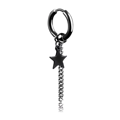 Chain Hoop Earrings with Bar Dangle - Image 12