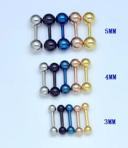 Barbell Ball Earrings with Shiny Finish - Image 7