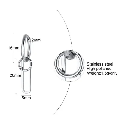 Hoop Earrings with Paper Clip Design - Image 6