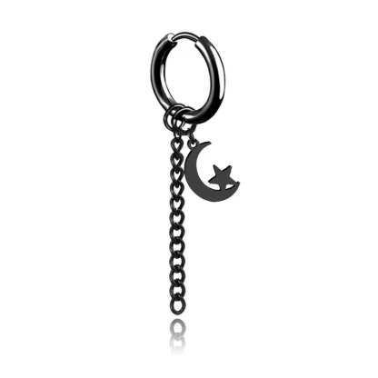 Chain Hoop Earrings with Bar Dangle - Image 6