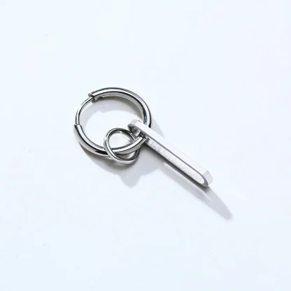 Hoop Earrings with Paper Clip Design - Image 5
