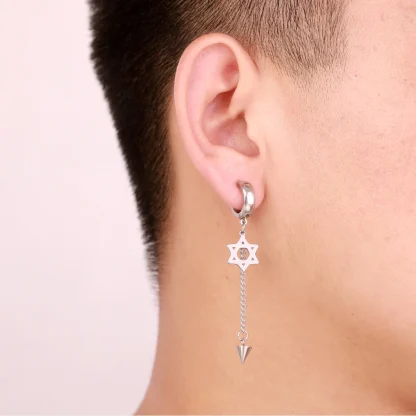 Hypoallergenic Dangle Earrings with Chain Design - Image 6