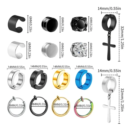 Unisex Non-Piercing Hoop Earrings - Image 8