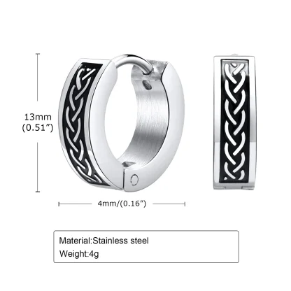 Waterproof Huggie Earrings with Braid Pattern - Image 5