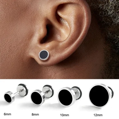 Classic Stud Earrings with Two Tone Design - Image 3
