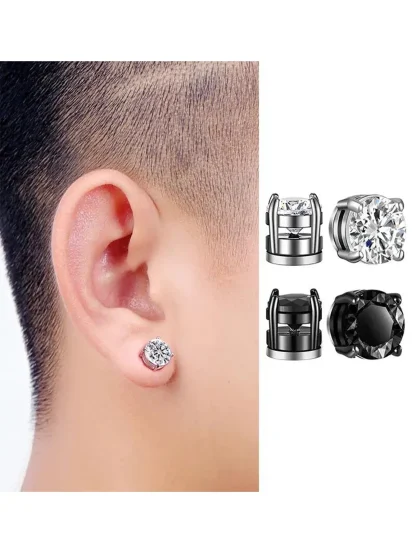 Fashionable Unisex Magnetic Small Earrings - Image 3