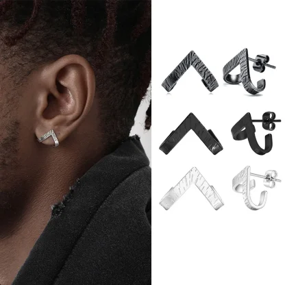 Wrap Stud Earrings with V-shaped Design - Image 6