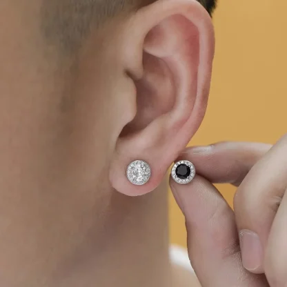Luxury Bling Stud Earring with Round Design - Image 2