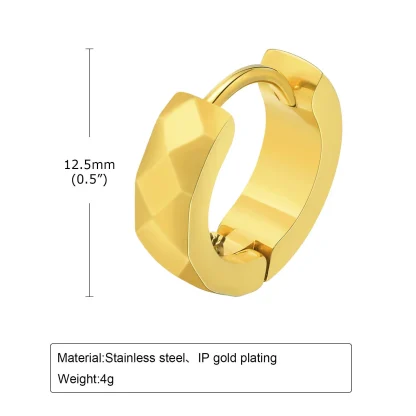 Sleek Geometric Solid Huggie Earrings - Image 10