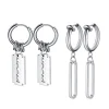 Hoop Earrings with Blade Shape Charm - Image 6