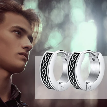 Modern Hoop Earrings with Creative Pattern - Image 4