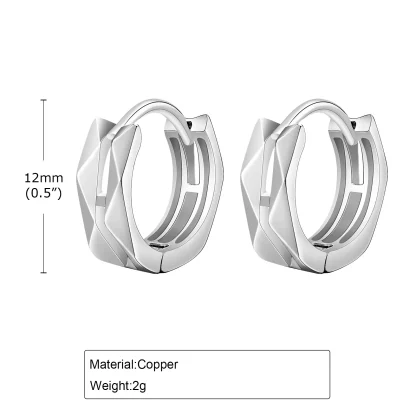 Geometric Huggie Earrings with Hollow Out - Image 8