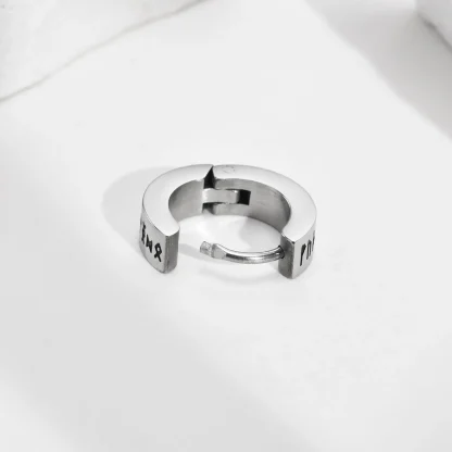 Huggie Earrings with Viking Lettering Design - Image 5