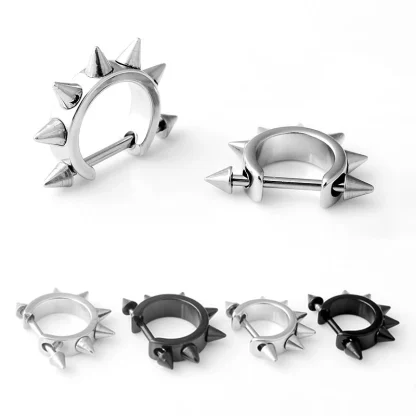 Helix Piercing Earrings with Spike Design - Image 4