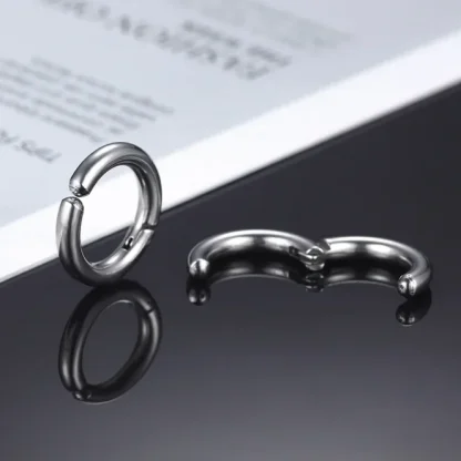 Non-Piercing Hoop Earrings with Sleek Design - Image 2