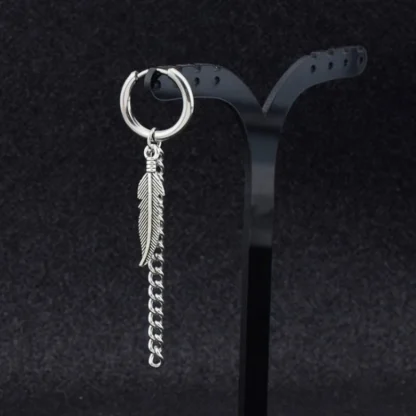 Hoop Earrings with Dice Dangle - Image 4