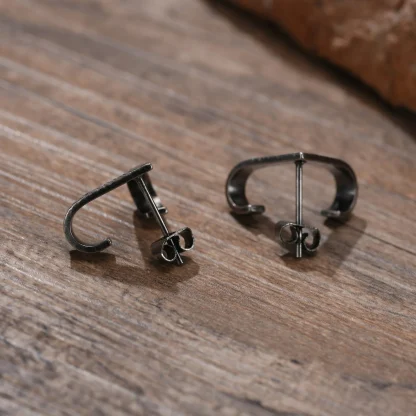 Stud Earrings with Geometric Triangle Design - Image 6