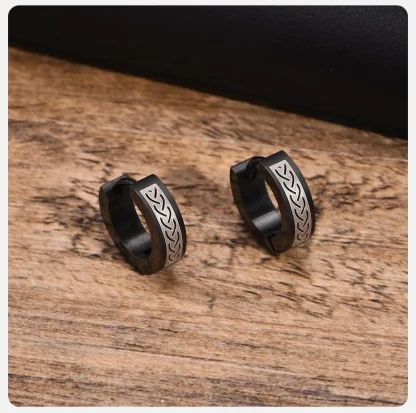 Modern Hoop Earrings with Creative Pattern - Image 5
