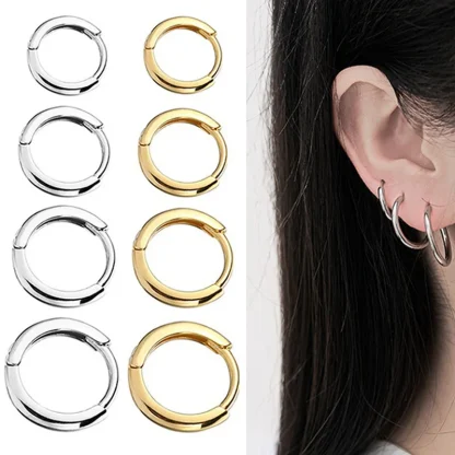 Thin Elegant Plain Hoop Earrings - Image 4