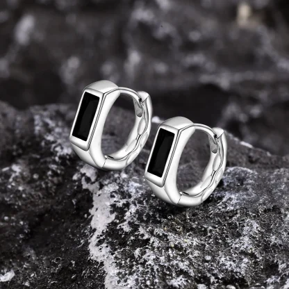 Geometric Earrings with Rectangular Black - Image 6