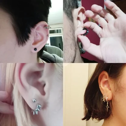 Helix Piercing Earrings with Spike Design - Image 2