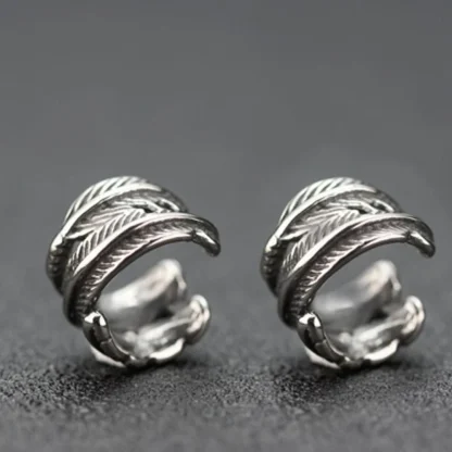 Stylish Cuff Earring with Feather Shape - Image 3