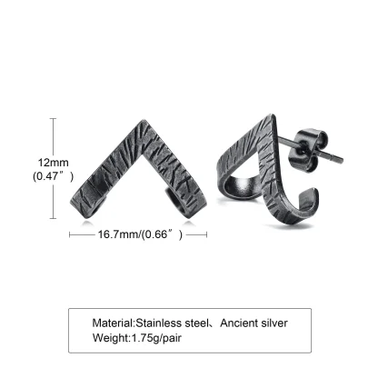 Stud Earrings with Geometric Triangle Design - Image 10