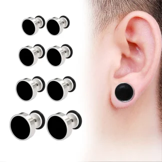 Classic Stud Earrings with Two Tone Design