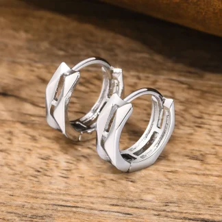 Geometric Huggie Earrings with Hollow Out
