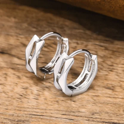Geometric Huggie Earrings with Hollow Out