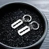 Hoop Earrings with Blade Shape Charm - Image 5
