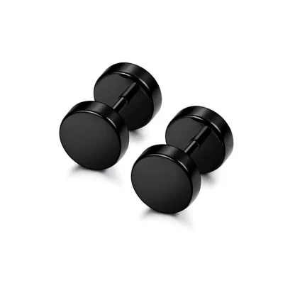Shiny Stud Earrings with Iridescent Finish - Image 7